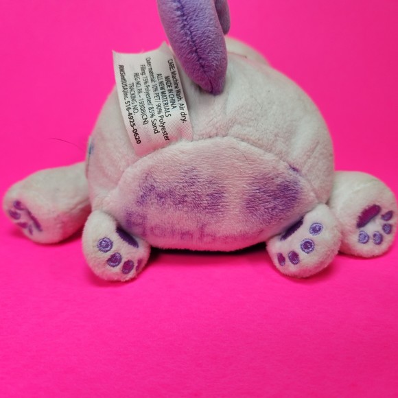 RMS White Graffiti Cat Plush Toy Sequin Belly Weighted Bottom 6.5 in. - Picture 8 of 8